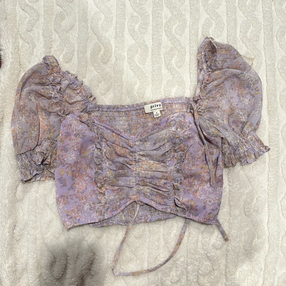 Purple pattern crop top